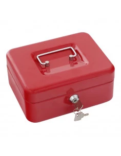 Nanpaders Petite caisse à monnaie avec serrure à clé 6 x 20,3 x 16 cm noir ignifuge et sécurité portable en métal avec double couche et 2 clés de sécurité 