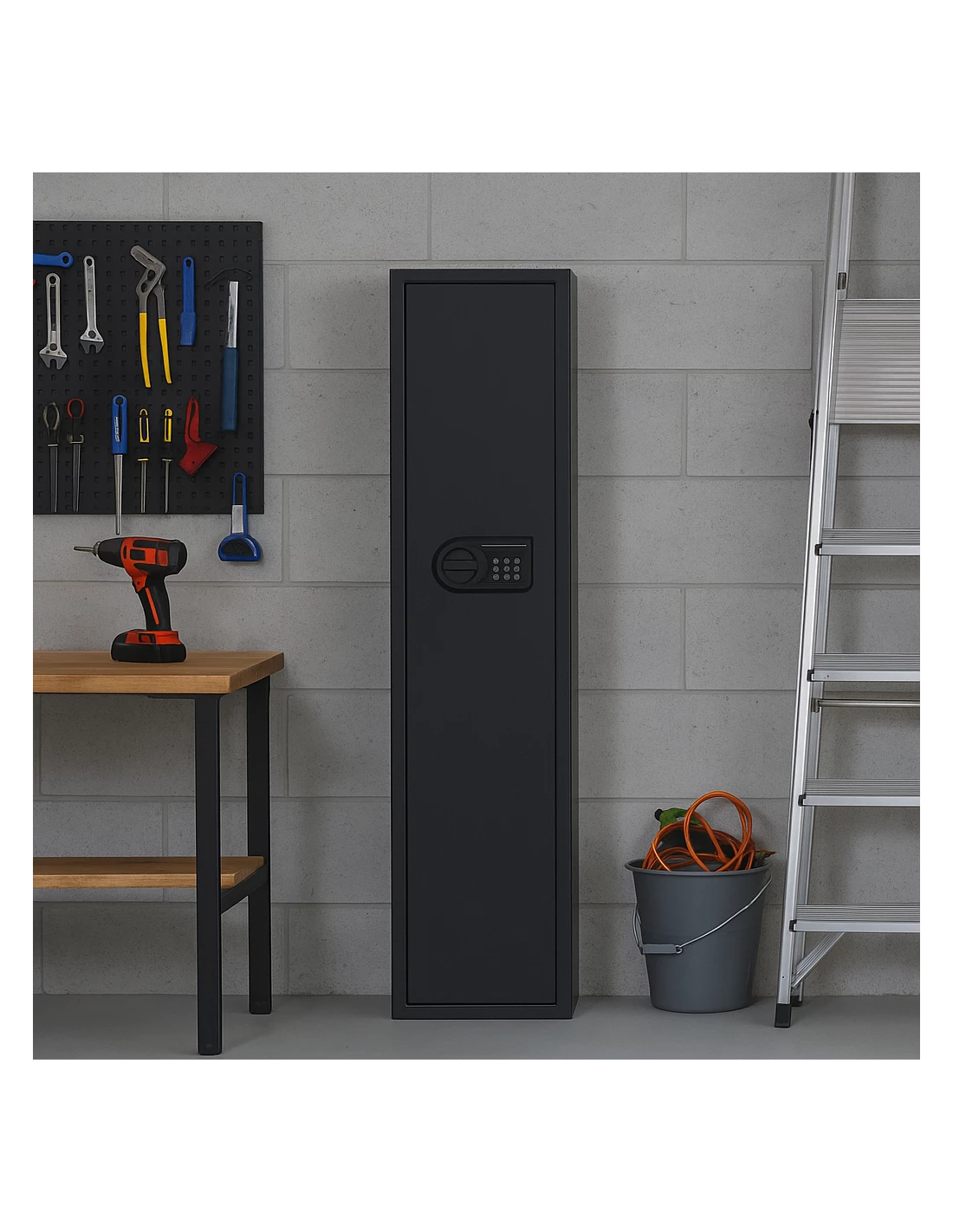 Armoire à fusils Burg Wachter N5 E Ranger Serrure Electronique installé dans un garage armoire-forte-fusils-Armoire à fusils Burg Wachter N5 E Ranger Serrure Electronique-2