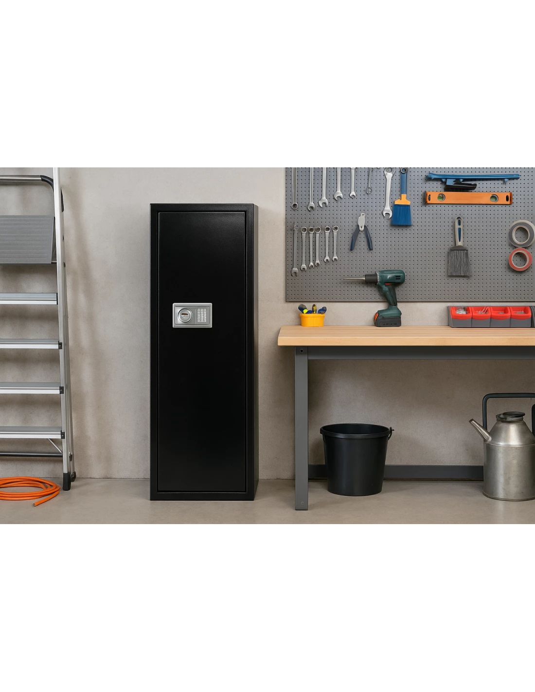 Armoire À Fusils Burg Wachter Ranger N7 E Serrure Electronique installé dans un garage armoire-forte-fusils-Armoire À Fusils Burg Wachter Ranger N7 E Serrure Electronique-2